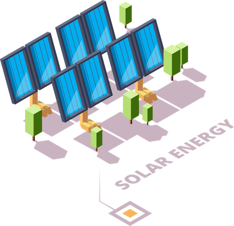 Solar power plant Illustration