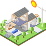 illustrations of solar powered house
