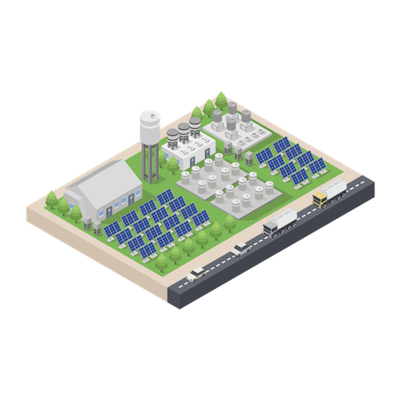 Solar station  Illustration