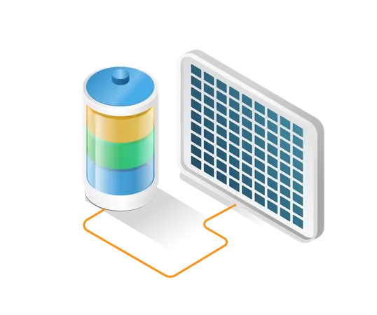Solarpanel-Batterie  Illustration