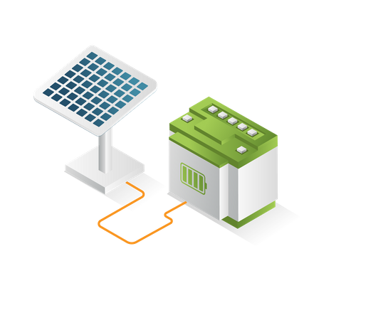 Solarmodul-Energiespeicherbatterie  Illustration