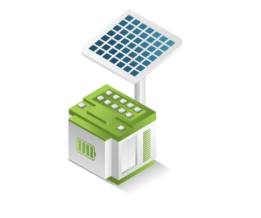 Solarpanel mit Batterie  Illustration