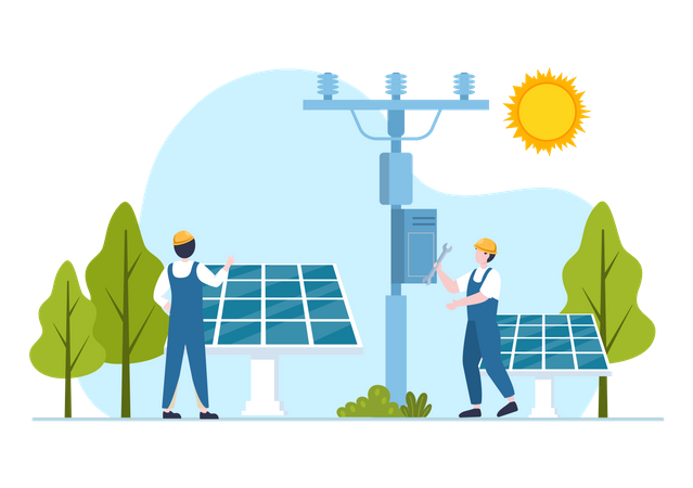 Solarpanel-Installation  Illustration