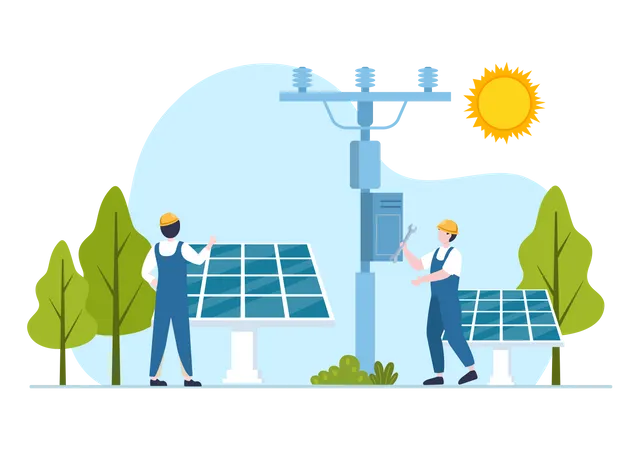 Solarpanel-Installation  Illustration