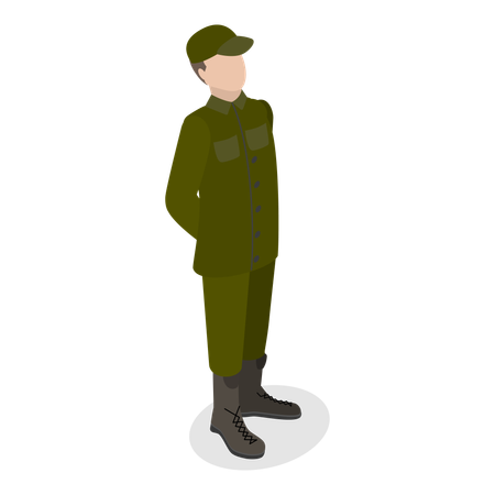 Soldado en uniforme  Ilustración