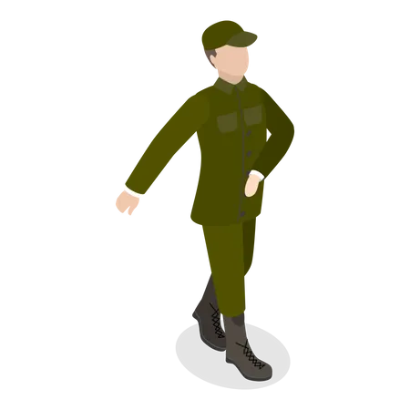Soldado en uniforme  Ilustración