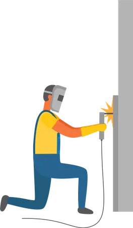 Soldador con instrumento para soldar Handyman Vector  Ilustración