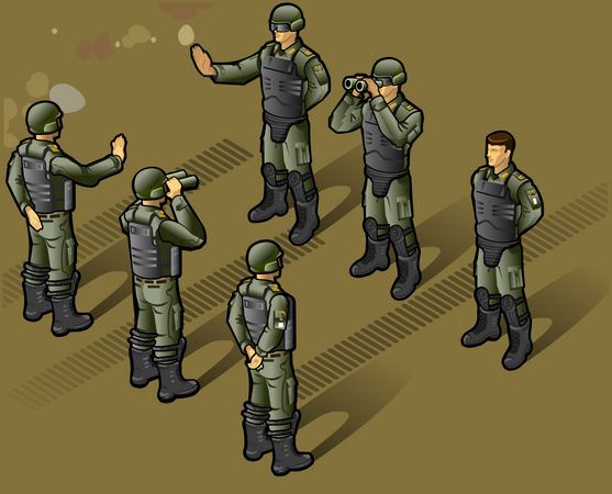 Soldados haciendo actividad  Ilustración