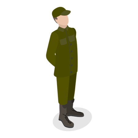 Soldat en uniforme  Illustration