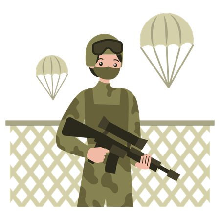 Soldat en uniforme  Illustration