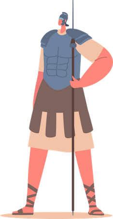 Soldat romain avec lance  Illustration