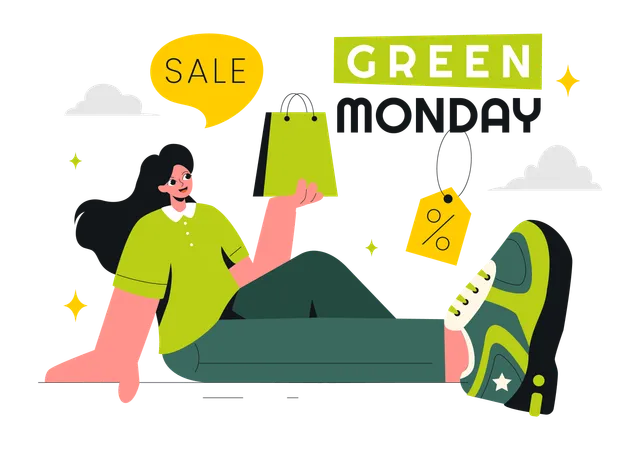 Soldes du lundi vert  Illustration