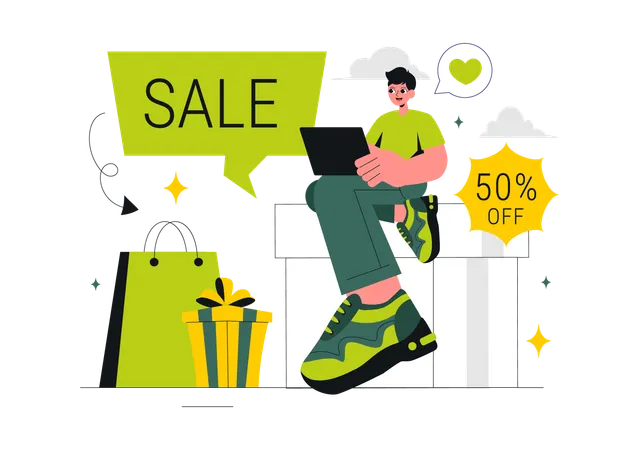 Soldes du lundi vert  Illustration