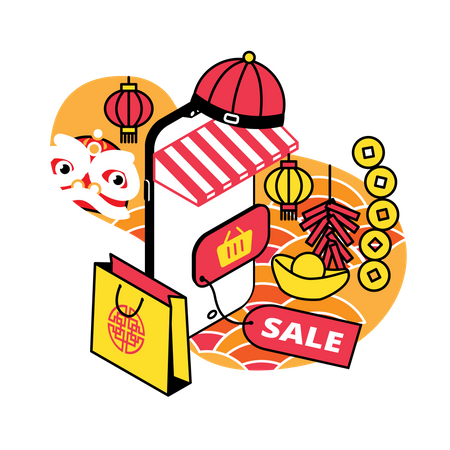 Soldes du nouvel an chinois  Illustration