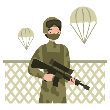 Soldier in Uniform  Illustration