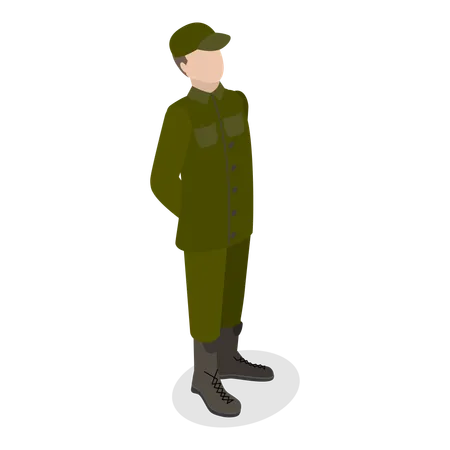 Soldier in Uniform  Illustration