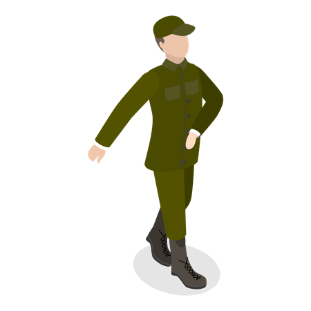 Soldier in Uniform  Illustration