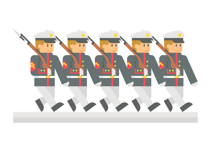 Soldier Marching Illustration