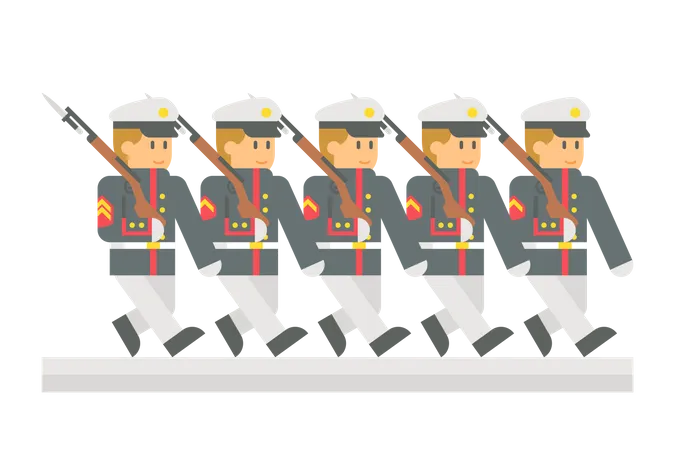 Soldier Marching  Illustration