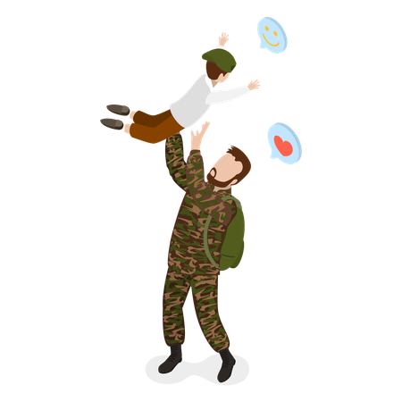 Soldier Returned Home  Illustration