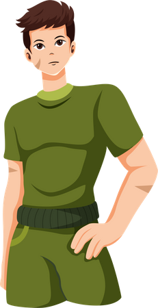 Soldiers Man Character  Illustration