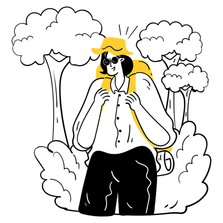 Solo Backpacker Adventure  Illustration