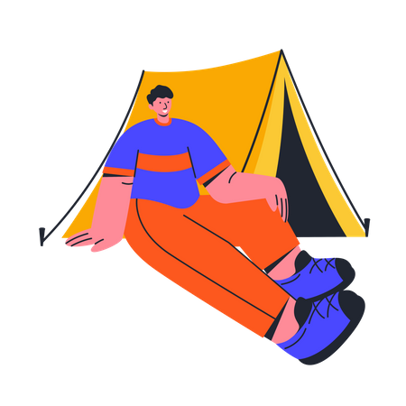Solo Camping  Illustration