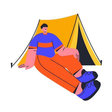 Solo Camping  Illustration