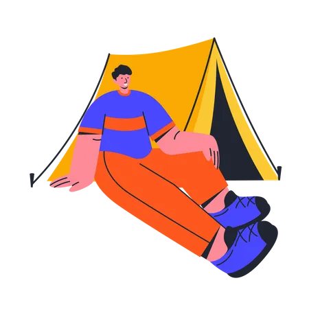 Solo Camping  Illustration