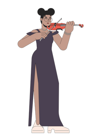 Solo violinist female  일러스트레이션