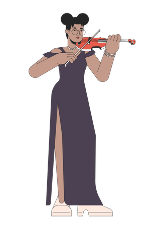 Solo violinist female  Illustration