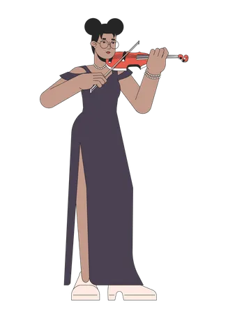 Solo violinist female  Illustration