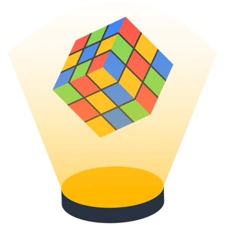 Solucionador de cubo rubik  Ilustração