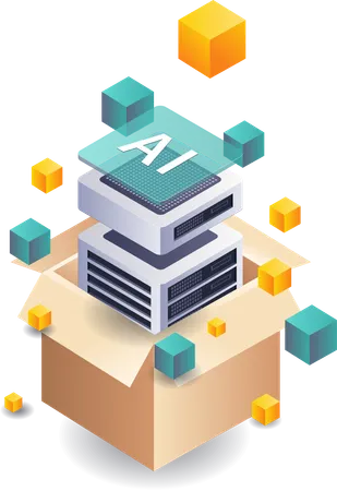 Soluciones de almacenamiento físico para datos de tecnología de servidor  Ilustración