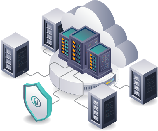 Soluciones eficaces de gestión de servidores en la nube para tecnología  Ilustración