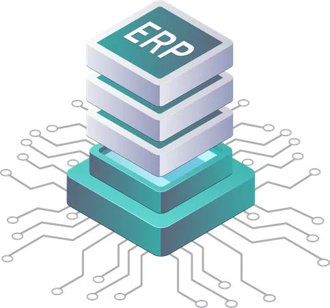 Soluciones de servidor de bases de datos ERP para el crecimiento empresarial  Ilustración