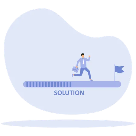 Solution and idea loading progress bar big idea  Illustration