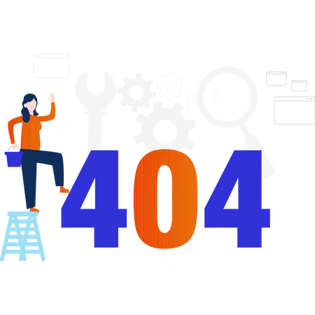 Solving 404 error Illustration