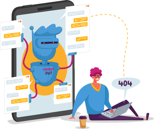 Solving error with help of chat support  Illustration