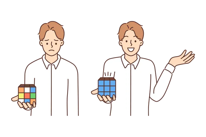 Solving Rubiks Cube  Illustration