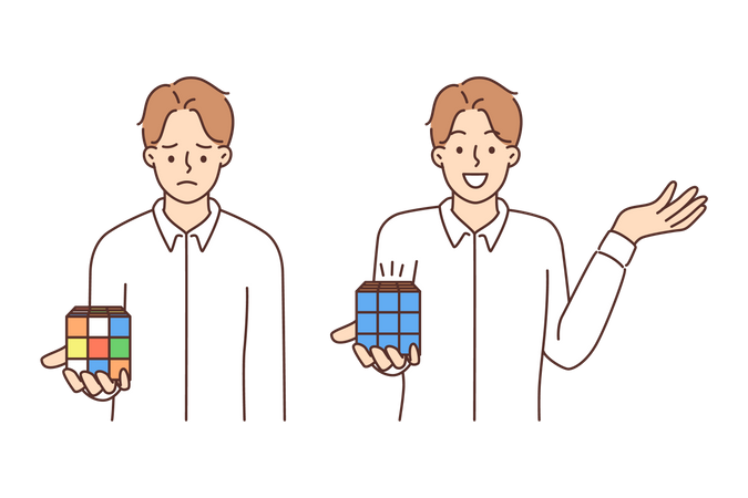 Solving Rubiks Cube  Illustration