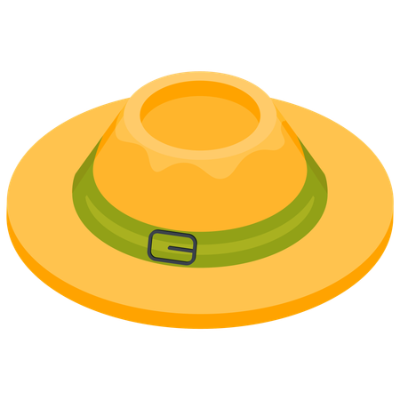 Sombrero safari con banda verde  Ilustración