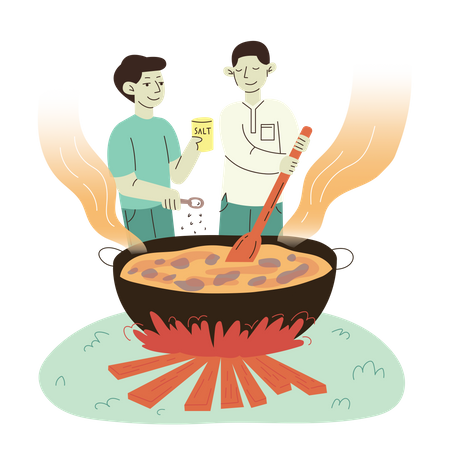 Some People Are Cooking Illustration