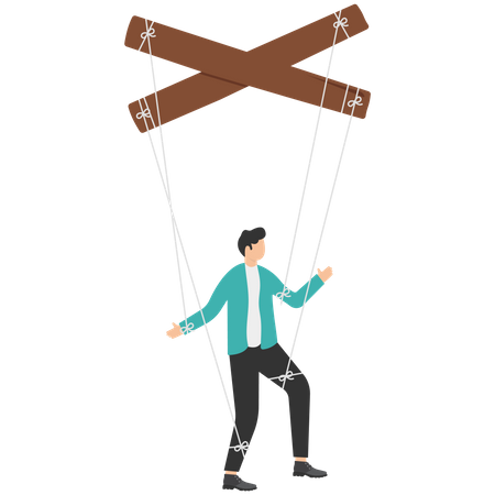 Someone manipulates employee  Illustration