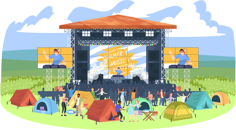 Sommercamping-DJ-Festival  Illustration