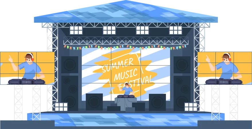 Sommer-DJ-Musikfestival  Illustration