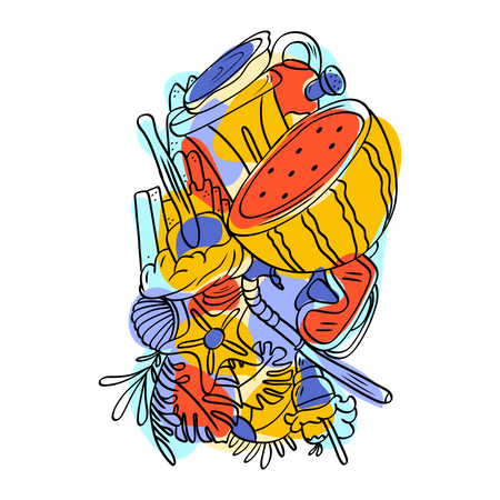 Sommer Gekritzel  Illustration