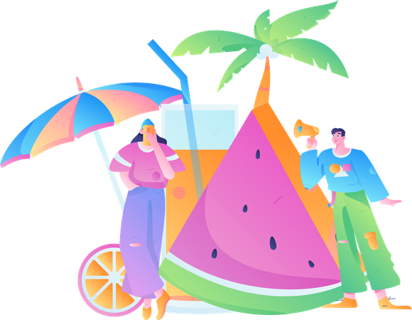 Sommerurlaub  Illustration