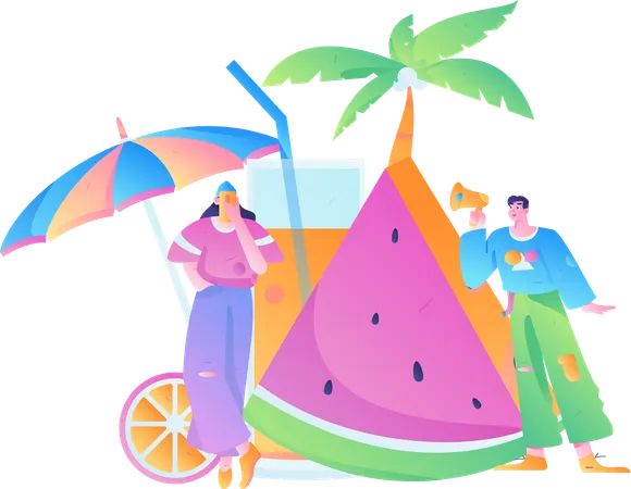 Sommerurlaub  Illustration