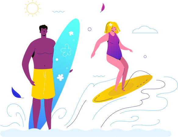 Sommerurlaub  Illustration